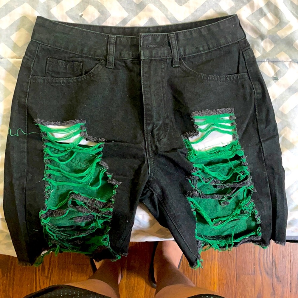 black shorts